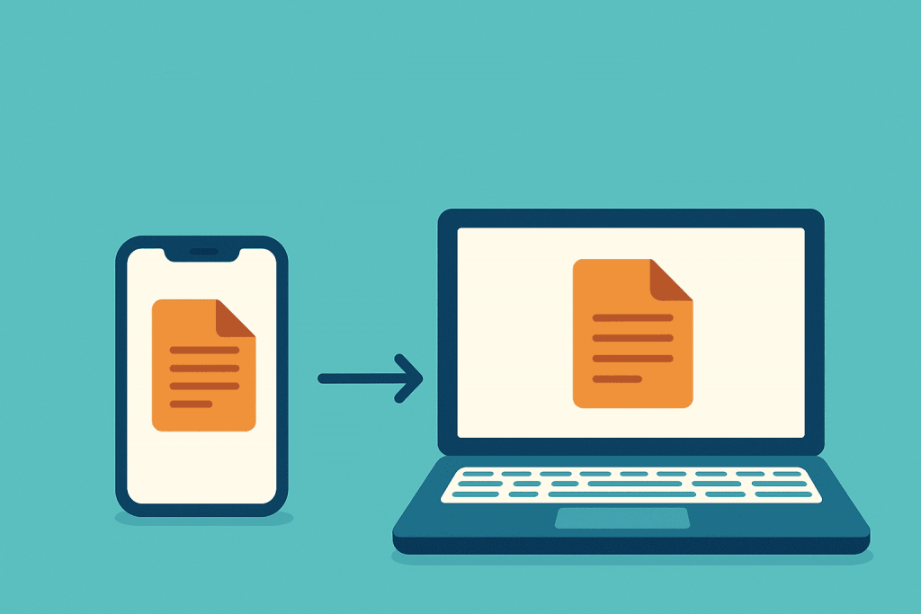 Передача файла со смартфона на ноутбук через современные цифровые инструменты.